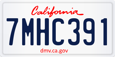 CA license plate 7MHC391