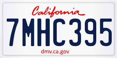 CA license plate 7MHC395