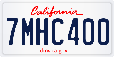 CA license plate 7MHC400
