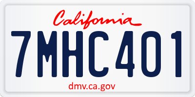 CA license plate 7MHC401