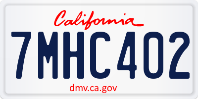 CA license plate 7MHC402