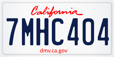CA license plate 7MHC404