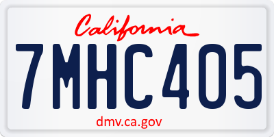 CA license plate 7MHC405