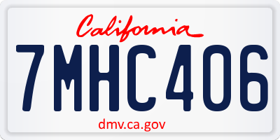 CA license plate 7MHC406