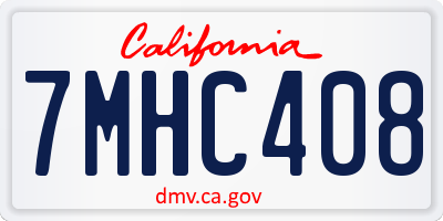 CA license plate 7MHC408