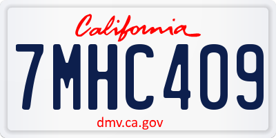 CA license plate 7MHC409