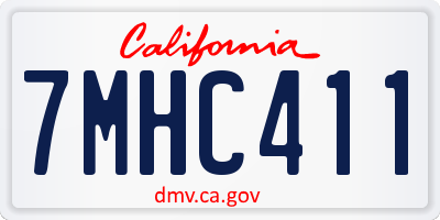 CA license plate 7MHC411