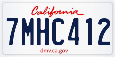 CA license plate 7MHC412