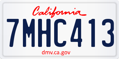 CA license plate 7MHC413