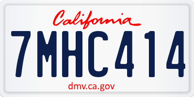 CA license plate 7MHC414
