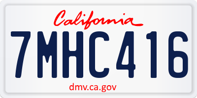 CA license plate 7MHC416