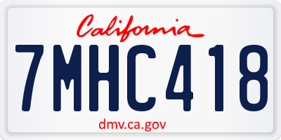 CA license plate 7MHC418