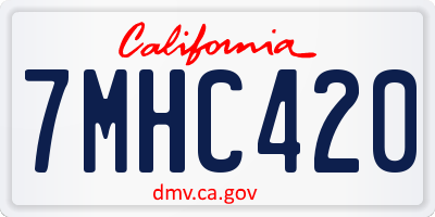 CA license plate 7MHC420