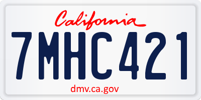 CA license plate 7MHC421