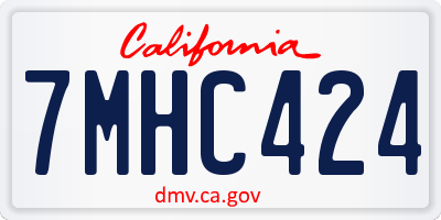 CA license plate 7MHC424