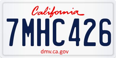 CA license plate 7MHC426