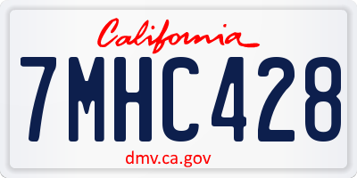 CA license plate 7MHC428