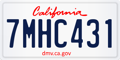 CA license plate 7MHC431