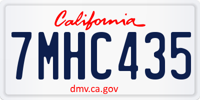 CA license plate 7MHC435
