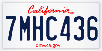 CA license plate 7MHC436