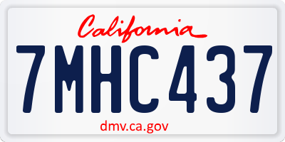 CA license plate 7MHC437