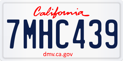 CA license plate 7MHC439