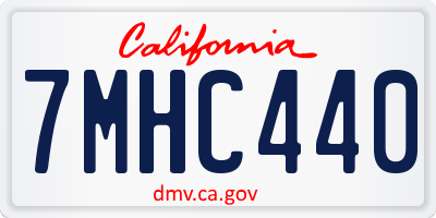 CA license plate 7MHC440