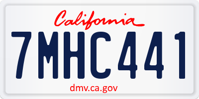 CA license plate 7MHC441