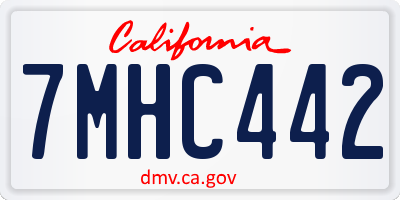 CA license plate 7MHC442
