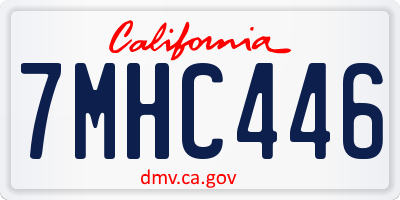 CA license plate 7MHC446