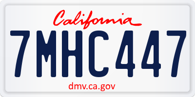 CA license plate 7MHC447