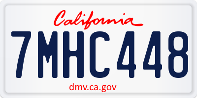 CA license plate 7MHC448