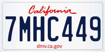 CA license plate 7MHC449