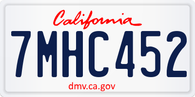 CA license plate 7MHC452