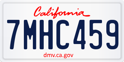 CA license plate 7MHC459