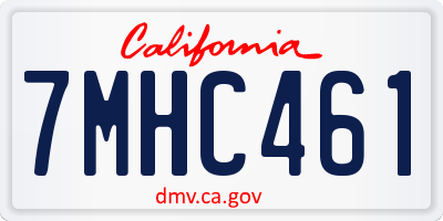 CA license plate 7MHC461