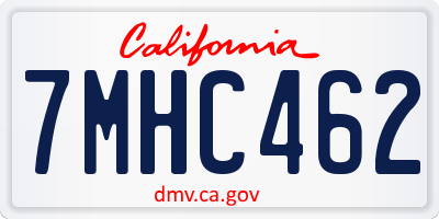 CA license plate 7MHC462