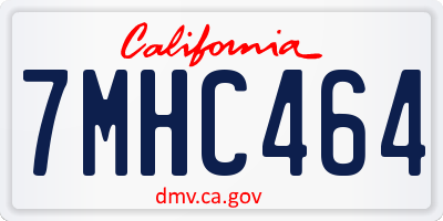 CA license plate 7MHC464