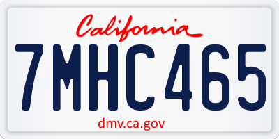 CA license plate 7MHC465