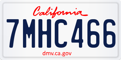 CA license plate 7MHC466