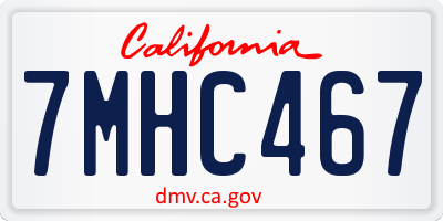 CA license plate 7MHC467
