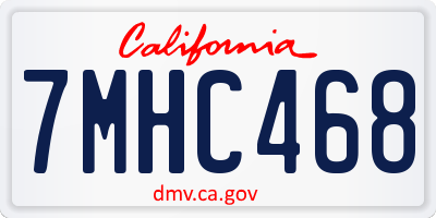 CA license plate 7MHC468