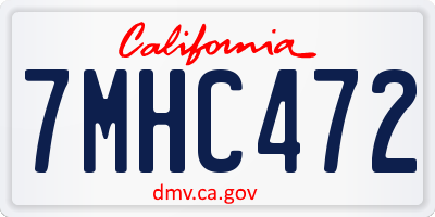 CA license plate 7MHC472