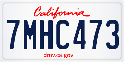 CA license plate 7MHC473