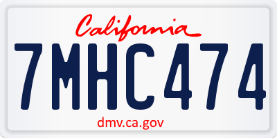 CA license plate 7MHC474