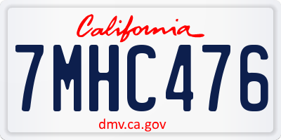 CA license plate 7MHC476