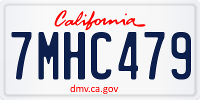 CA license plate 7MHC479