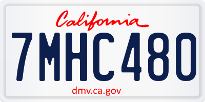 CA license plate 7MHC480