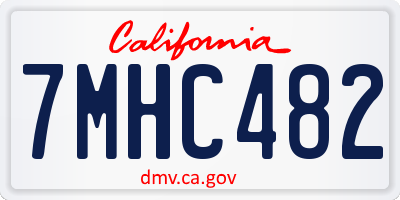 CA license plate 7MHC482