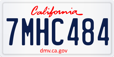 CA license plate 7MHC484